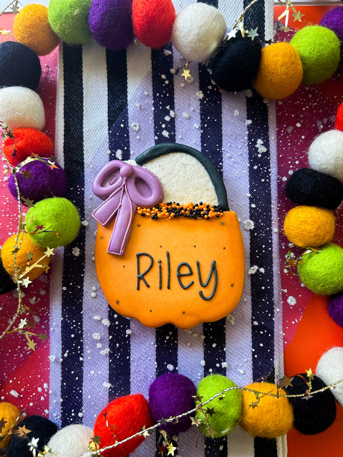 Personalized Pumpkin Bucket Cookie