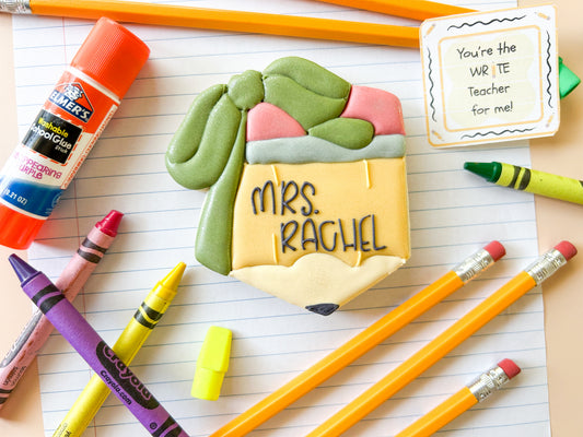 Personalized Pencil Teacher Cookie