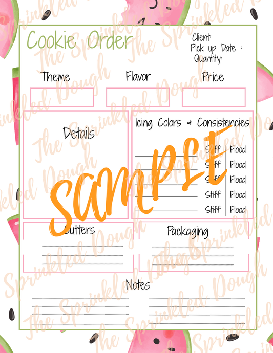 Cookie Order Form